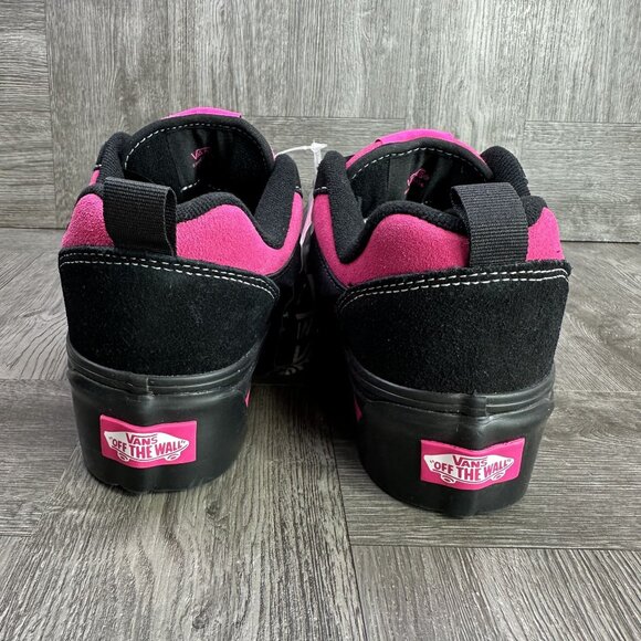 Vans Knu Skool Women size 7 Black Hot Pink Suede Platform Shoes - Picture 6 of 8